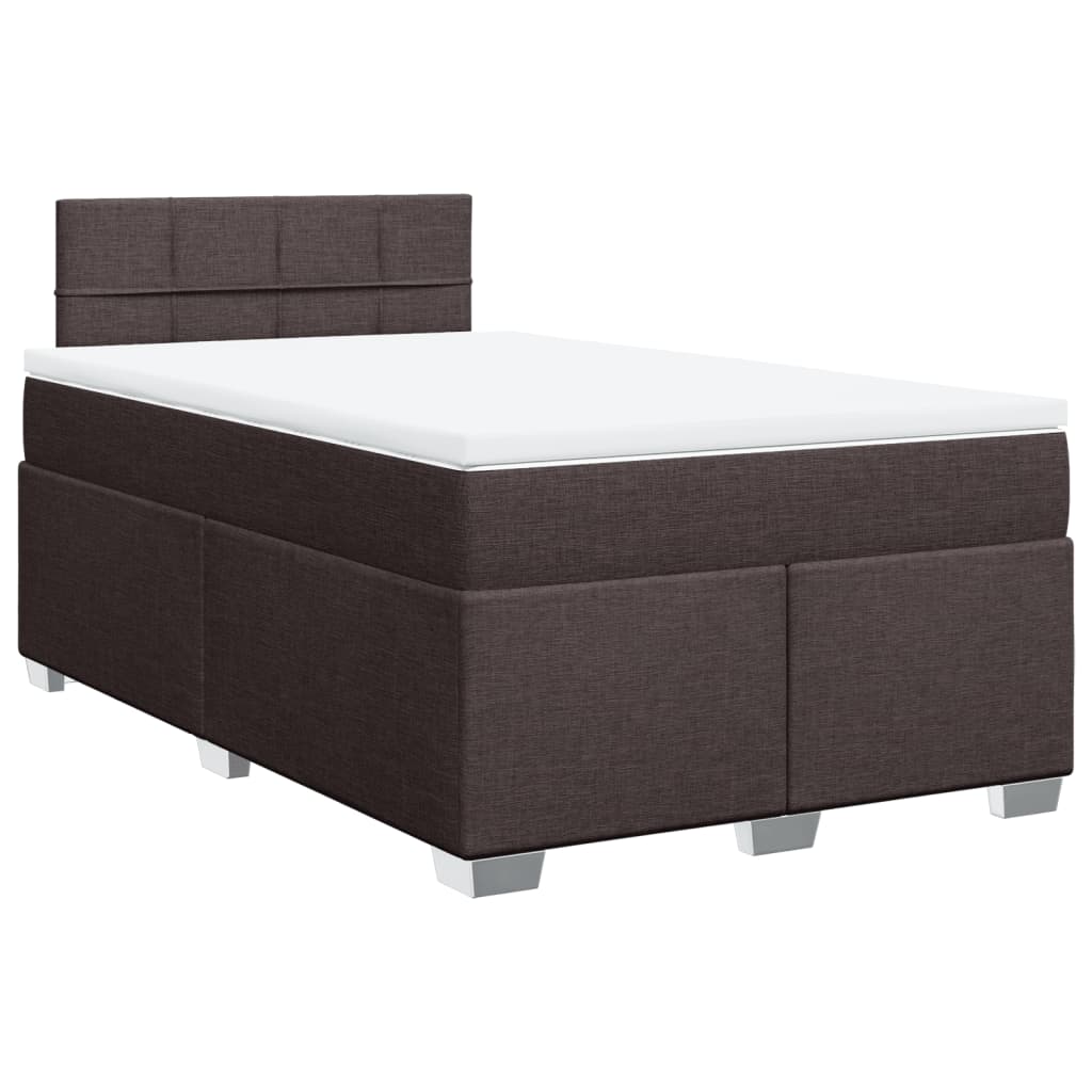 Giroletto a Molle con Materasso Marrone Scuro 120x190cm Tessuto | homemem39