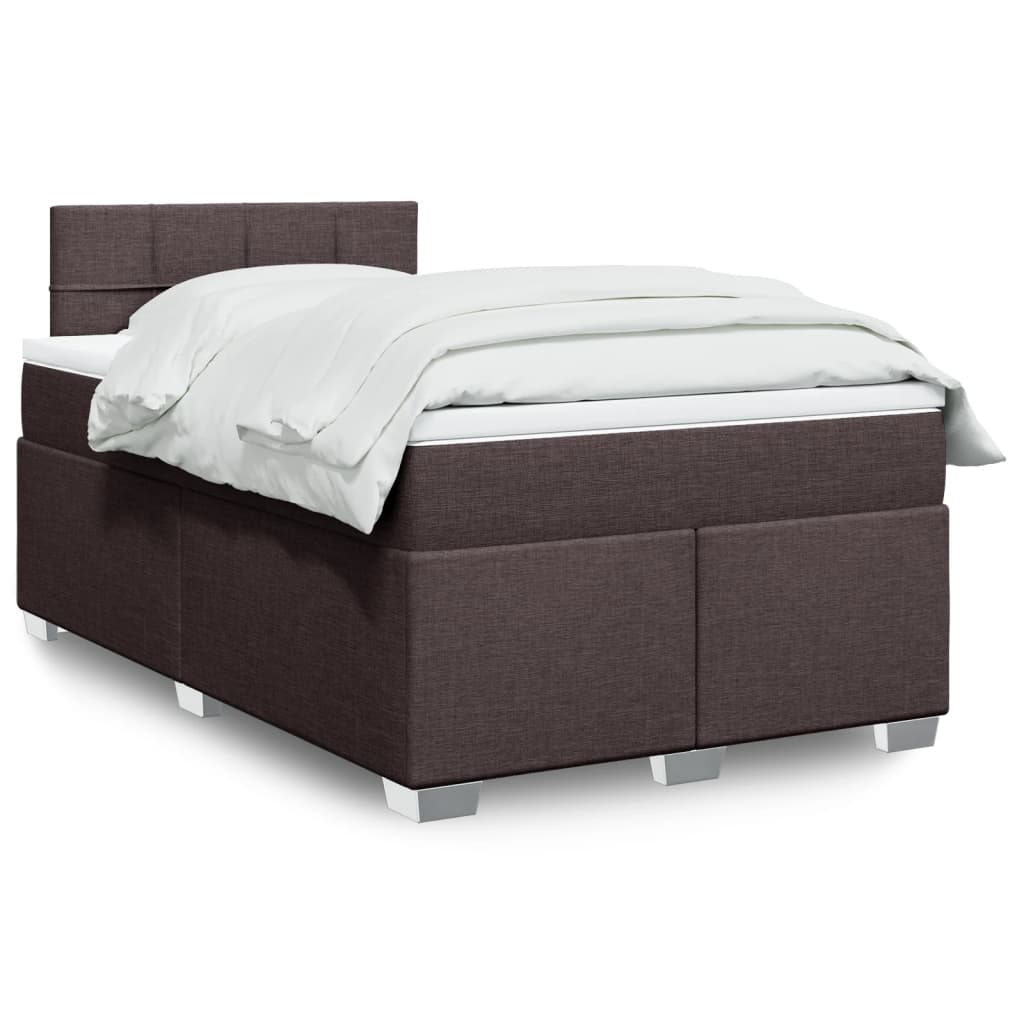Giroletto a Molle con Materasso Marrone Scuro 120x190cm Tessuto | homemem39