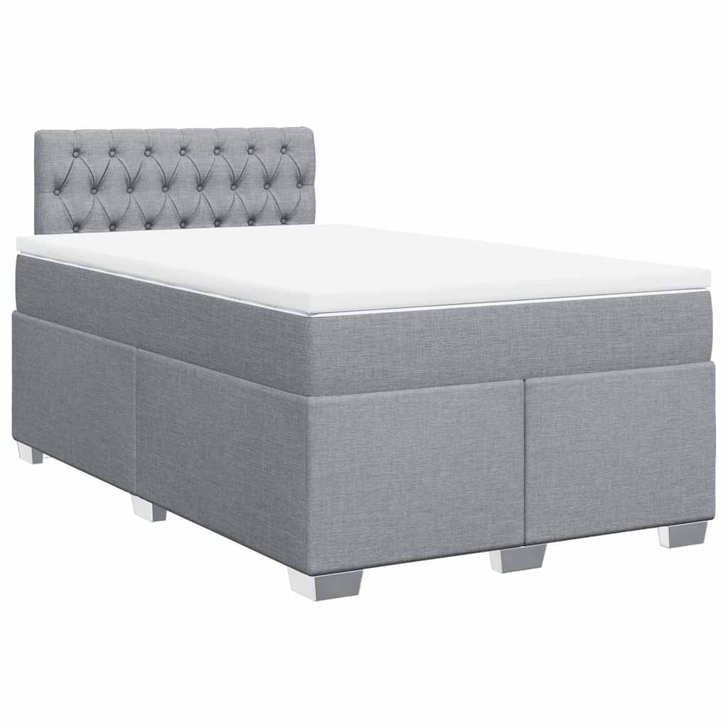 Giroletto a Molle con Materasso Grigio Chiaro 120x190cm Tessuto | homemem39