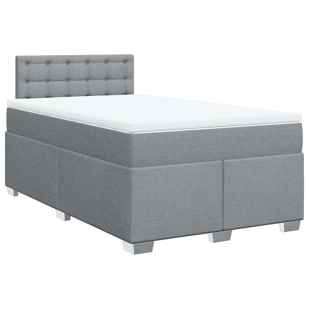 Giroletto a Molle con Materasso Grigio Chiaro 120x190cm Tessuto | homemem39