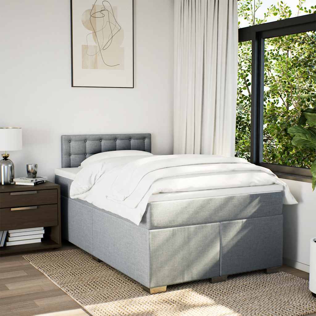 Giroletto a Molle con Materasso Grigio Chiaro 120x190cm Tessuto | homemem39