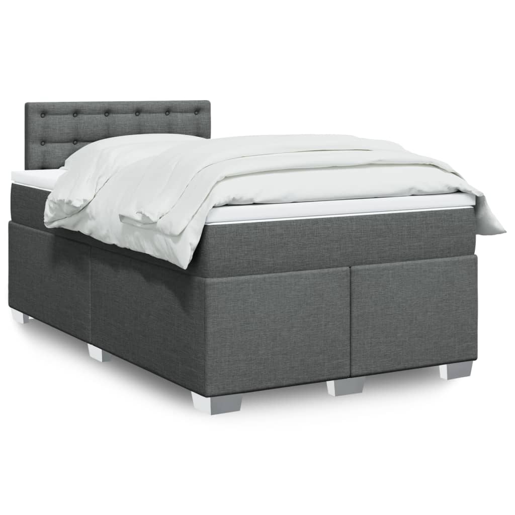 Giroletto a Molle con Materasso Grigio Scuro 120x190cm Tessuto | homemem39