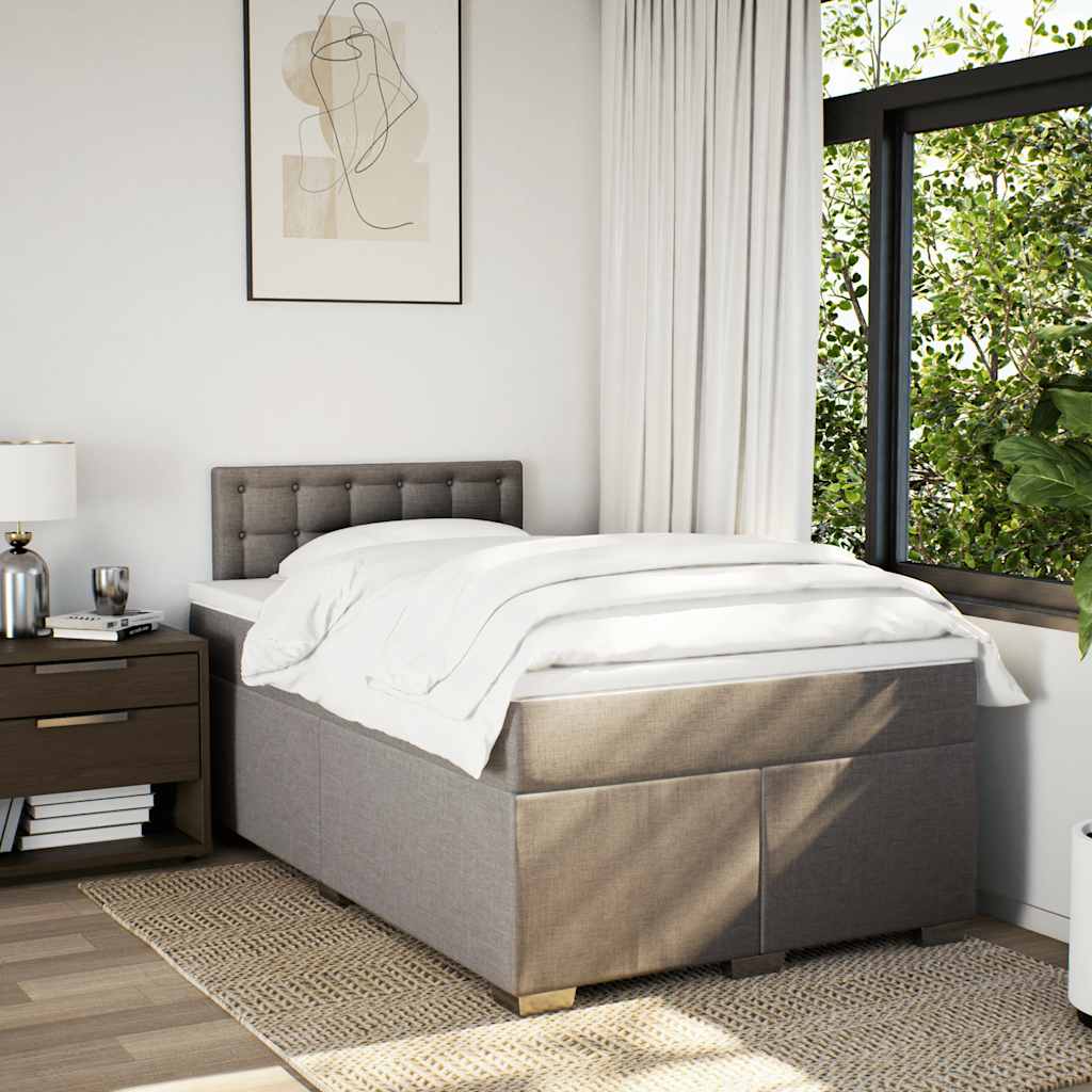 Giroletto a Molle con Materasso Tortora 120x190 cm in Tessuto | homemem39