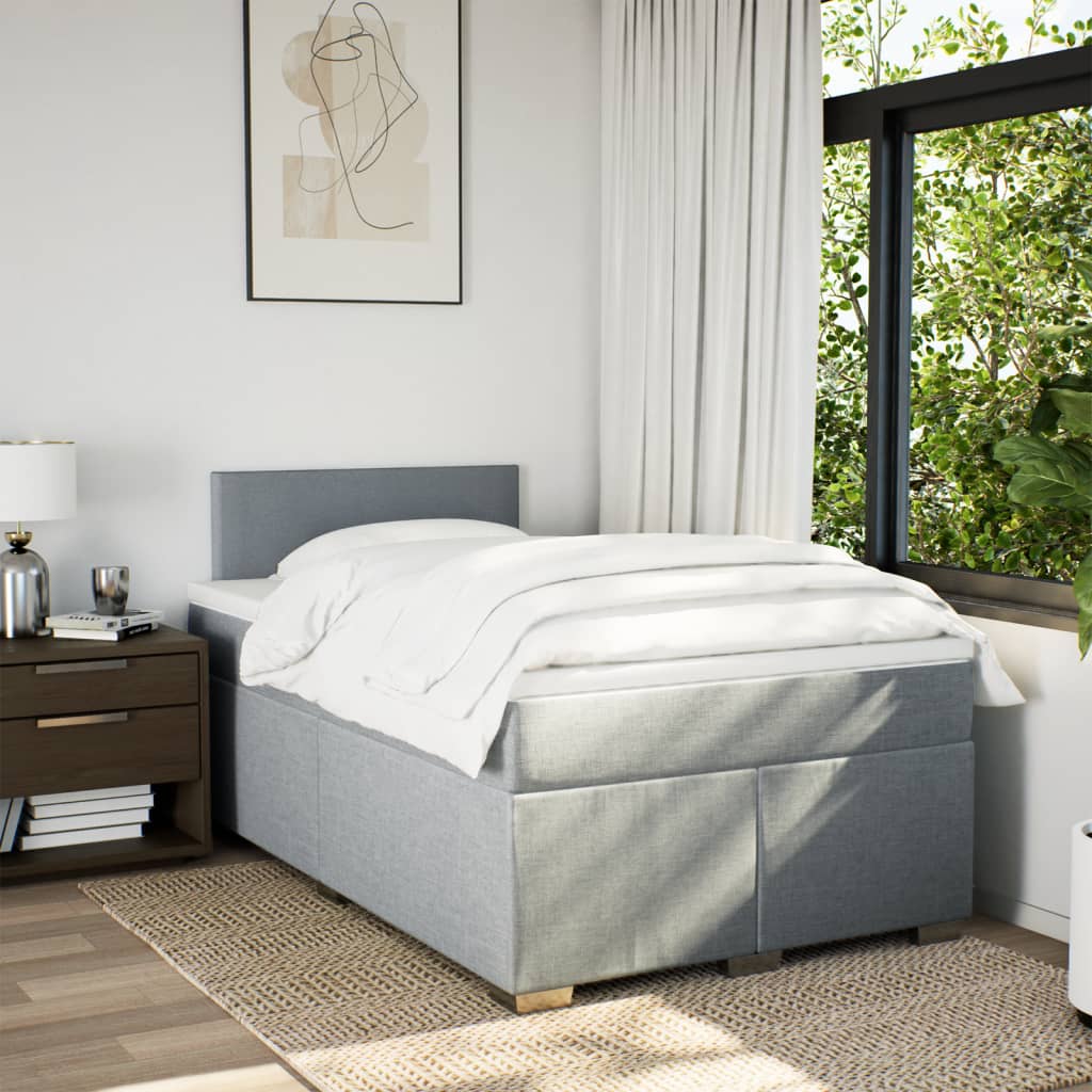 Giroletto a Molle con Materasso Grigio Chiaro 120x200cm Tessuto | homemem39