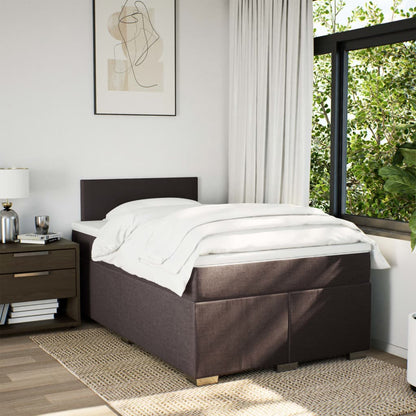 Giroletto a Molle con Materasso Marrone Scuro 120x200cm Tessuto | homemem39