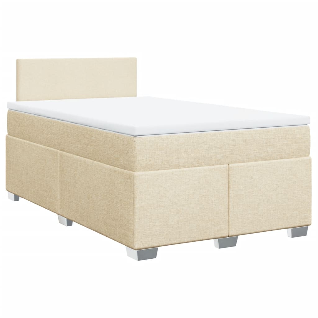 Giroletto a Molle con Materasso Crema 120x200 cm in Tessuto | homemem39