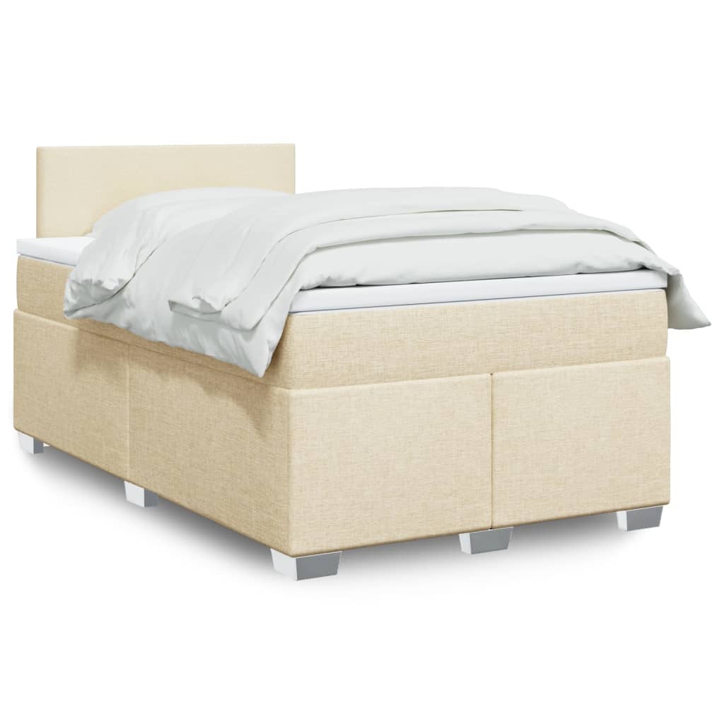 Giroletto a Molle con Materasso Crema 120x200 cm in Tessuto | homemem39