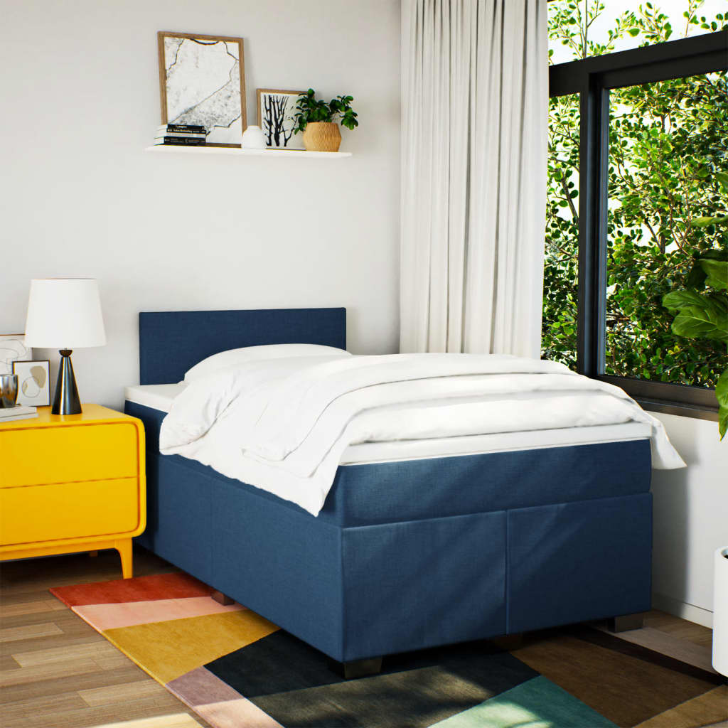 Giroletto a Molle con Materasso Blu 120x200 cm in Tessuto | homemem39
