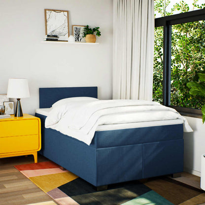 Giroletto a Molle con Materasso Blu 120x200 cm in Tessuto | homemem39