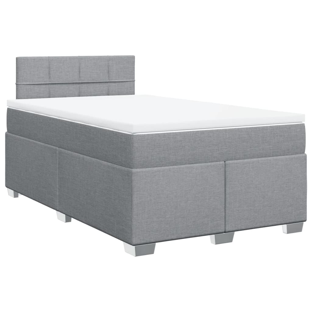 Giroletto a Molle con Materasso Grigio Chiaro 120x200cm Tessuto | homemem39