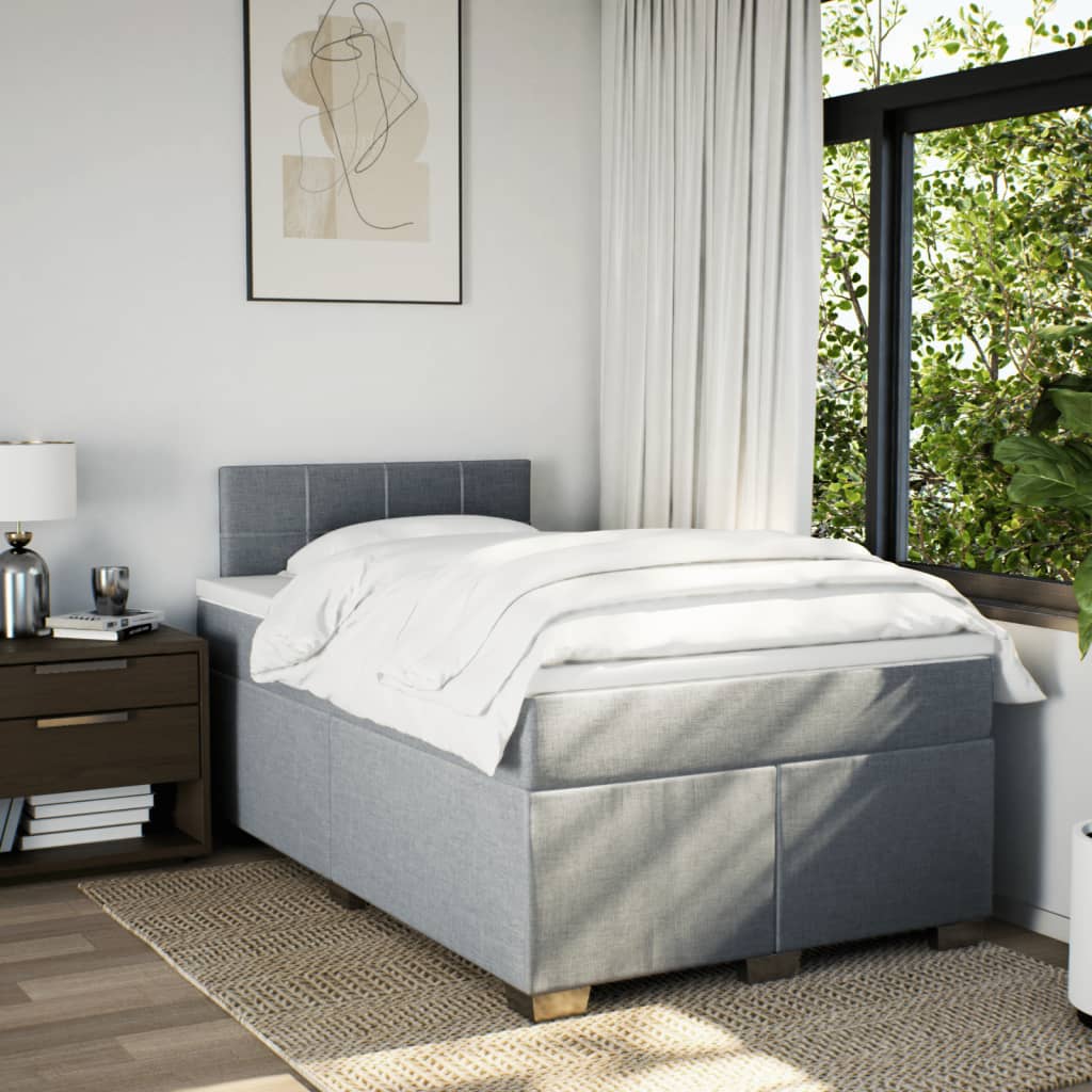 Giroletto a Molle con Materasso Grigio Chiaro 120x200cm Tessuto | homemem39