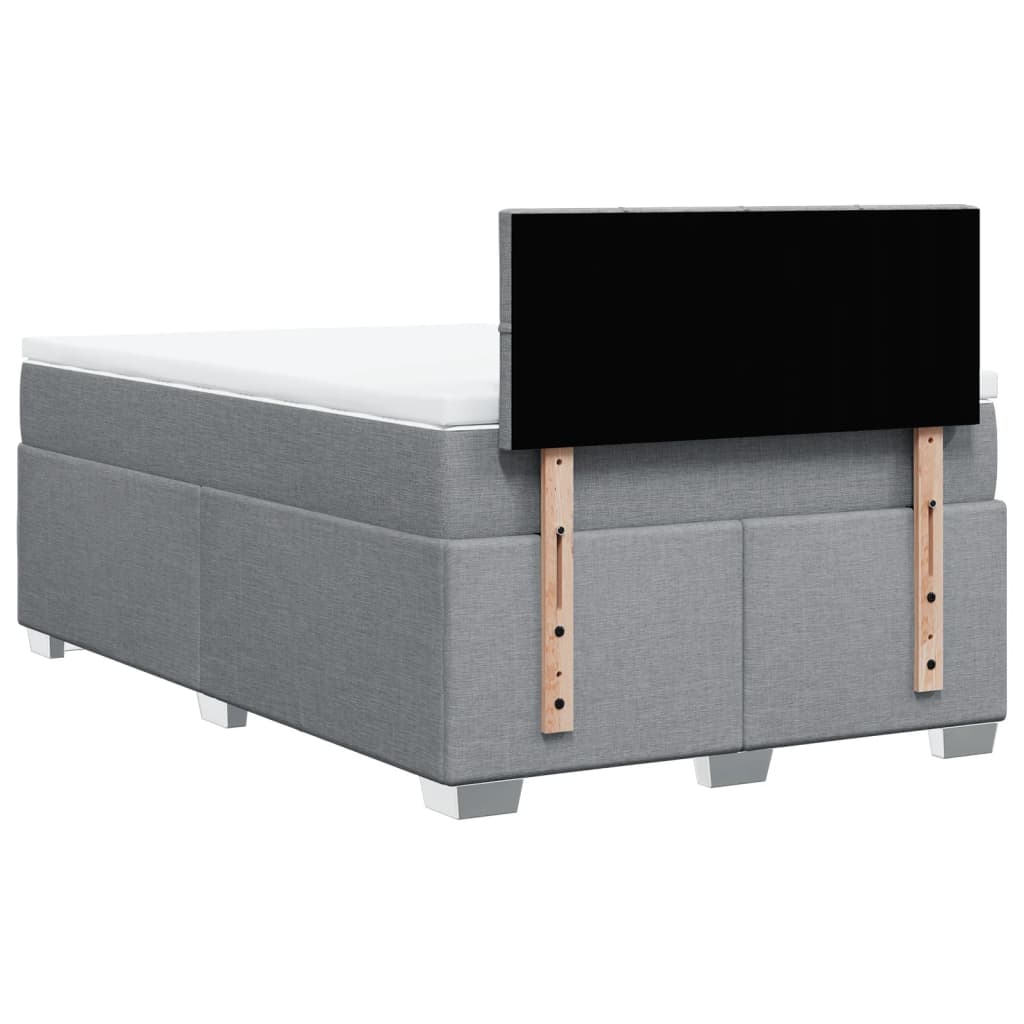 Giroletto a Molle con Materasso Grigio Chiaro 120x200cm Tessuto | homemem39