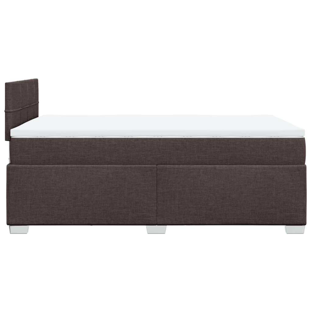 Giroletto a Molle con Materasso Marrone Scuro 120x200cm Tessuto | homemem39