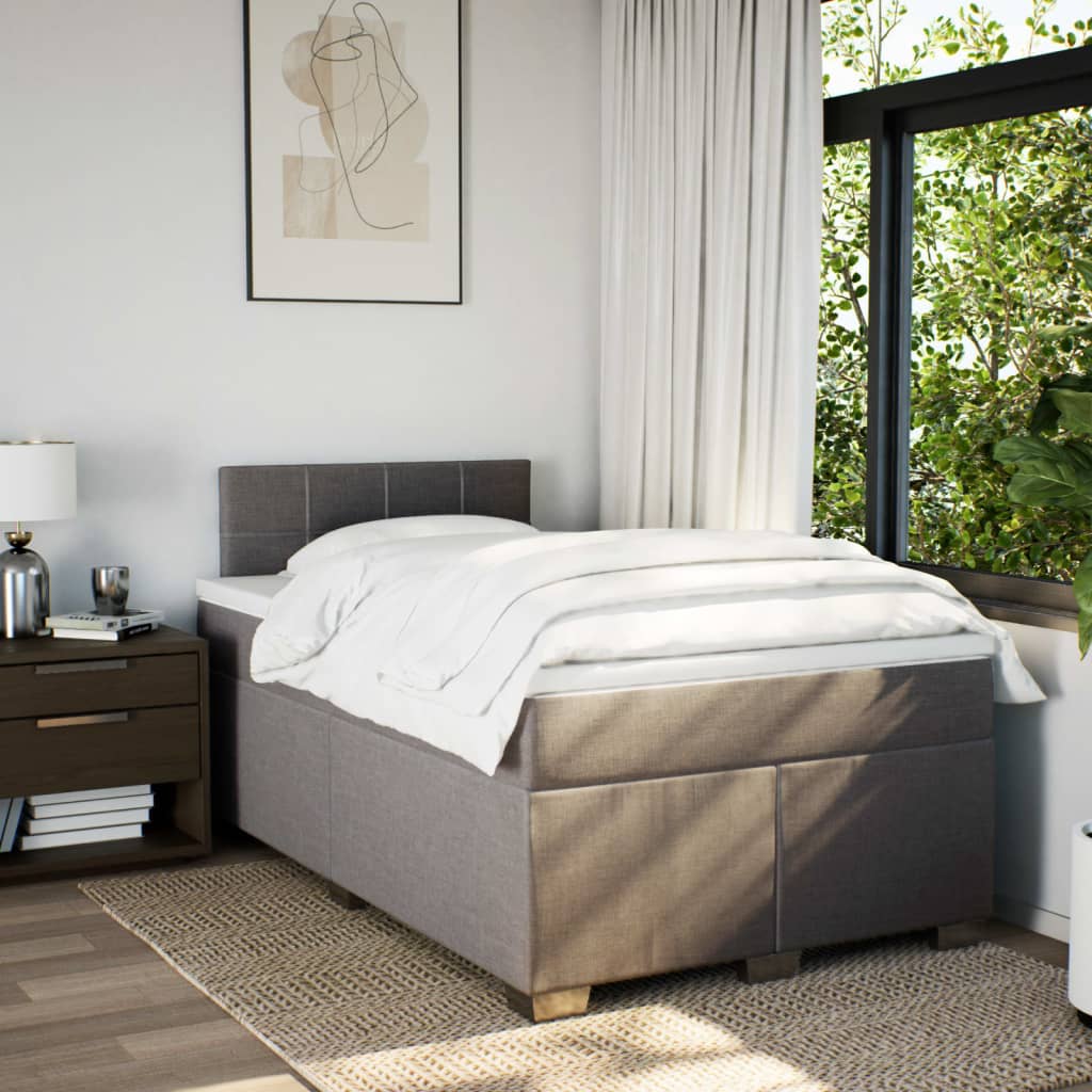 Giroletto a Molle con Materasso Tortora 120x200 cm in Tessuto | homemem39