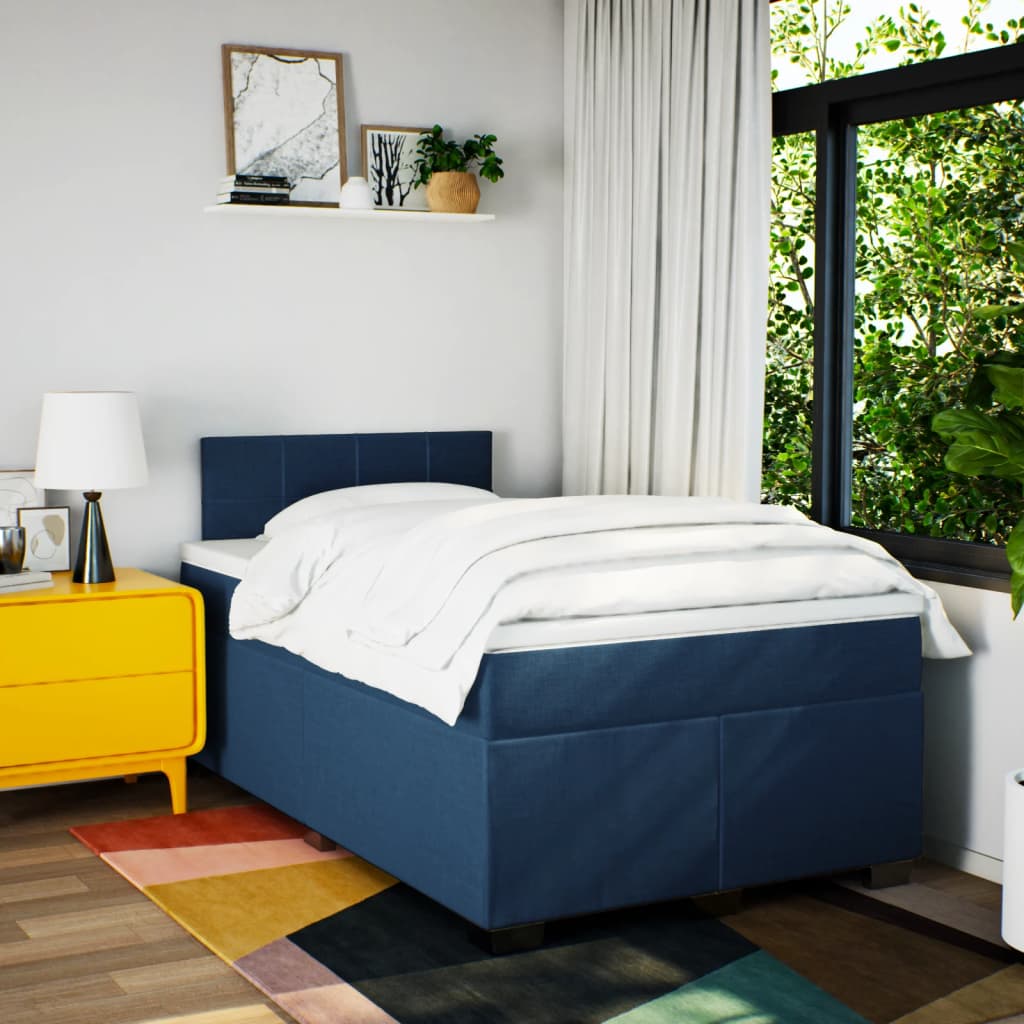 Giroletto a Molle con Materasso Blu 120x200 cm in Tessuto | homemem39