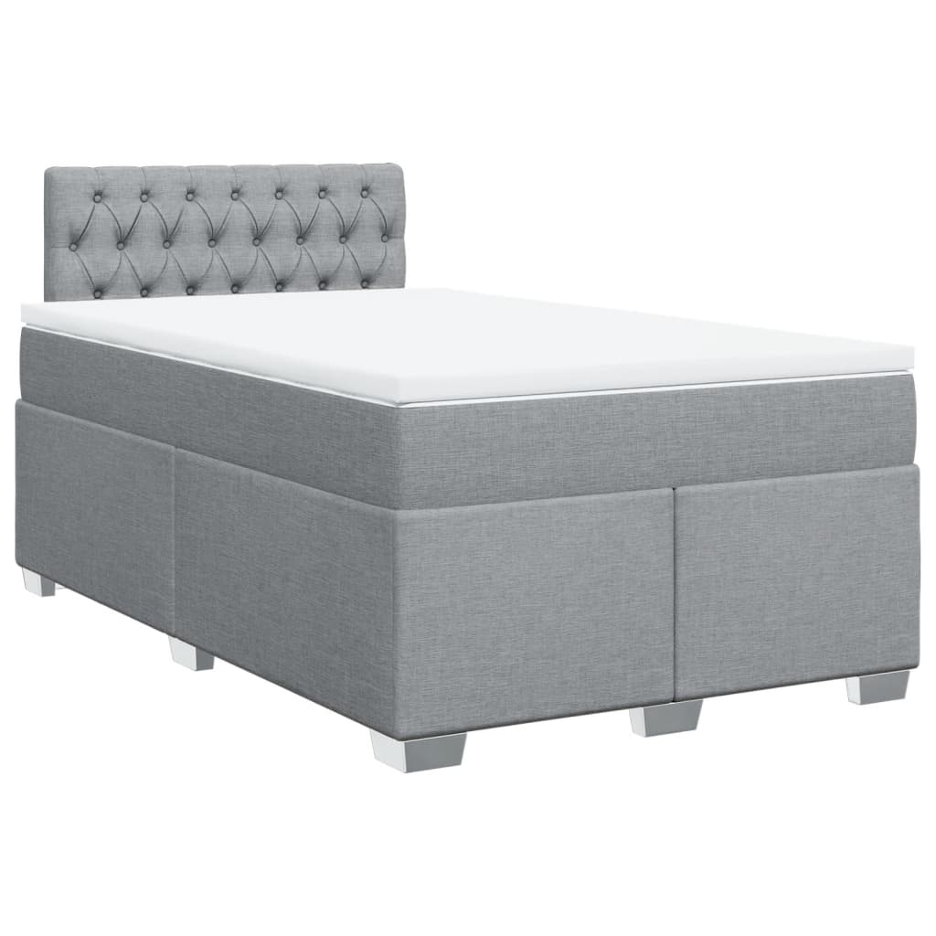 Giroletto a Molle con Materasso Grigio Chiaro 120x200cm Tessuto | homemem39