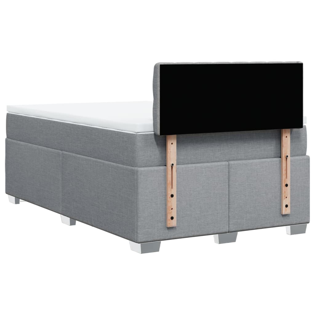 Giroletto a Molle con Materasso Grigio Chiaro 120x200cm Tessuto | homemem39