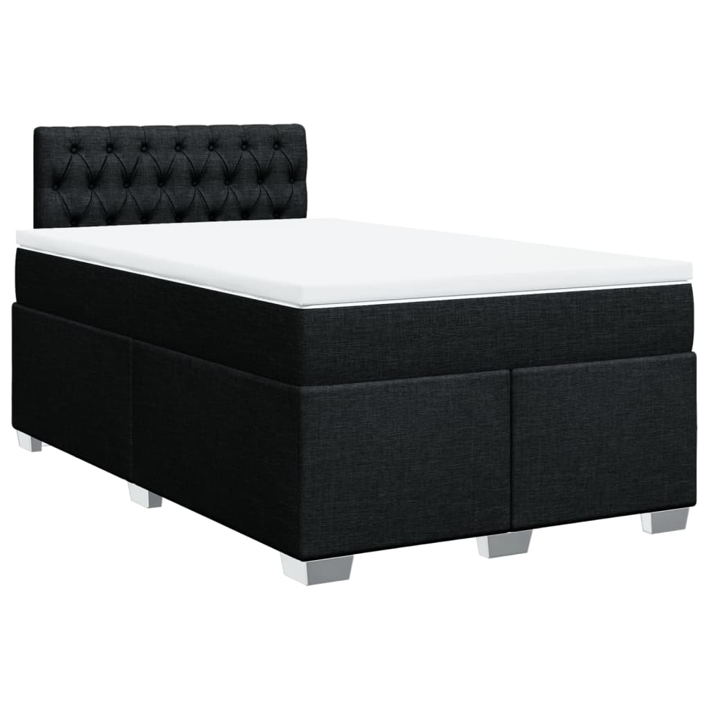 Giroletto a Molle con Materasso Nero 120x200 cm in Tessuto | homemem39