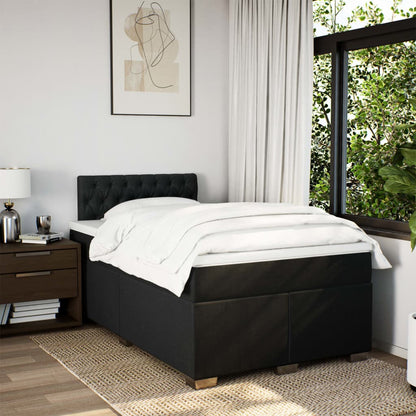 Giroletto a Molle con Materasso Nero 120x200 cm in Tessuto | homemem39
