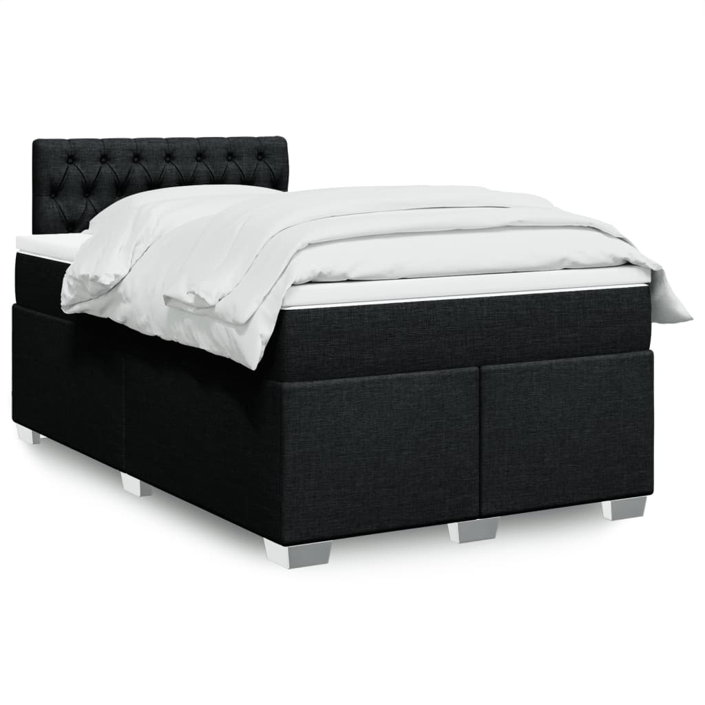 Giroletto a Molle con Materasso Nero 120x200 cm in Tessuto | homemem39