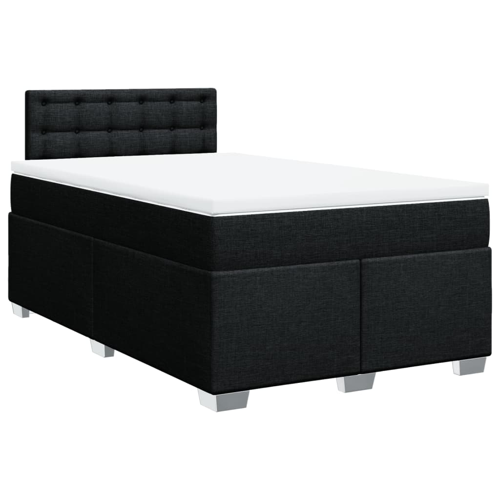 Giroletto a Molle con Materasso Nero 120x200 cm in Tessuto | homemem39