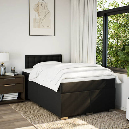 Giroletto a Molle con Materasso Nero 120x200 cm in Tessuto | homemem39