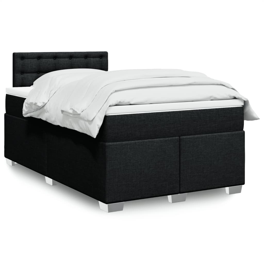 Giroletto a Molle con Materasso Nero 120x200 cm in Tessuto | homemem39