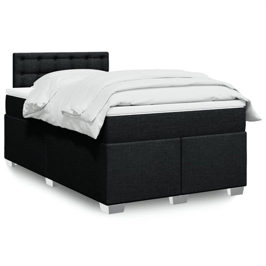 Giroletto a Molle con Materasso Nero 120x200 cm in Tessuto | homemem39