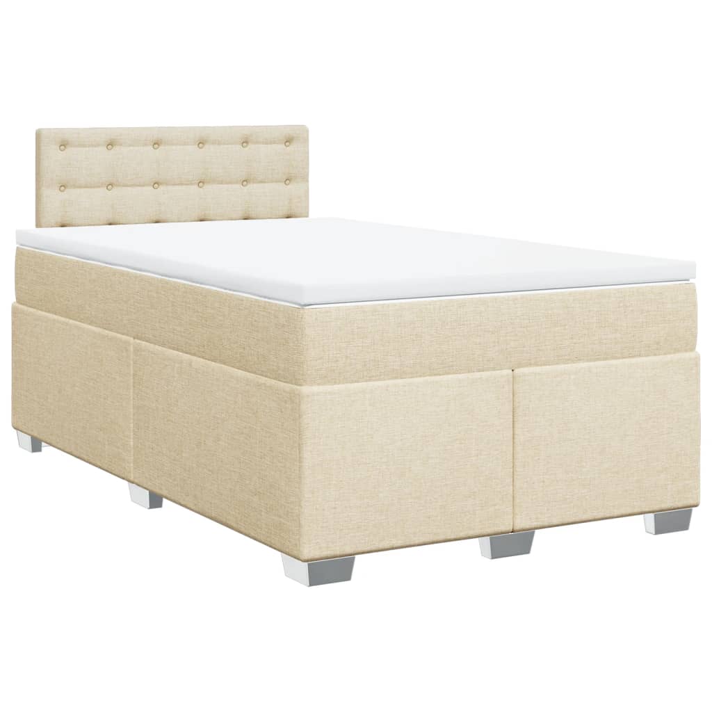 Giroletto a Molle con Materasso Crema 120x200 cm in Tessuto | homemem39