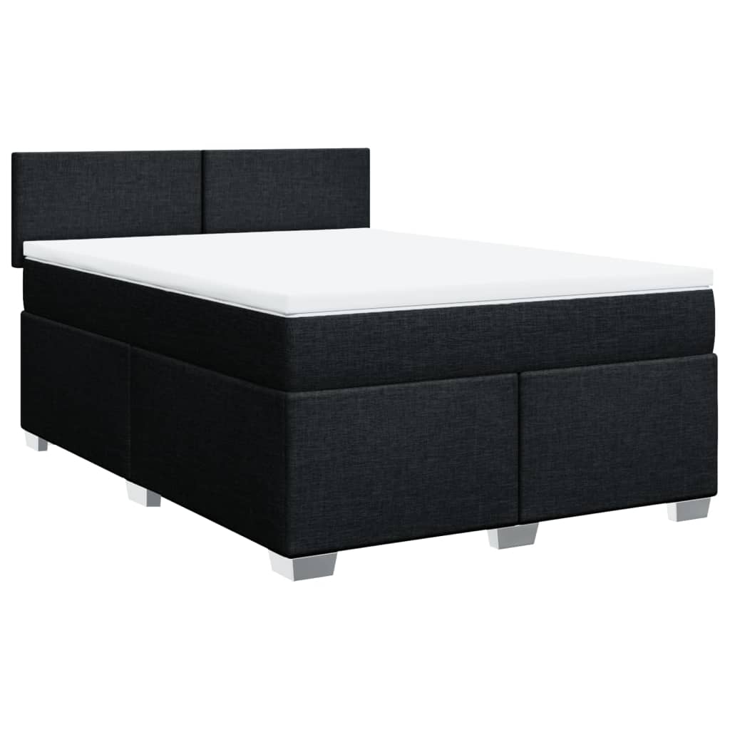 Giroletto a Molle con Materasso Nero 140x190 cm in Tessuto | homemem39