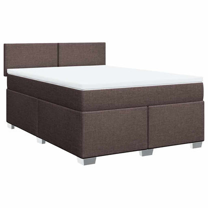 Giroletto a Molle con Materasso Marrone Scuro 140x190cm Tessuto | homemem39