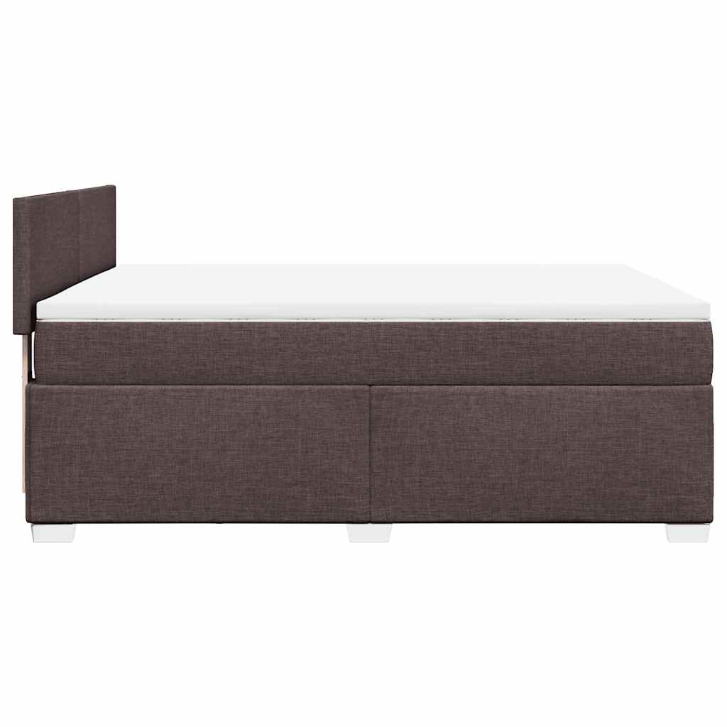 Giroletto a Molle con Materasso Marrone Scuro 140x190cm Tessuto | homemem39