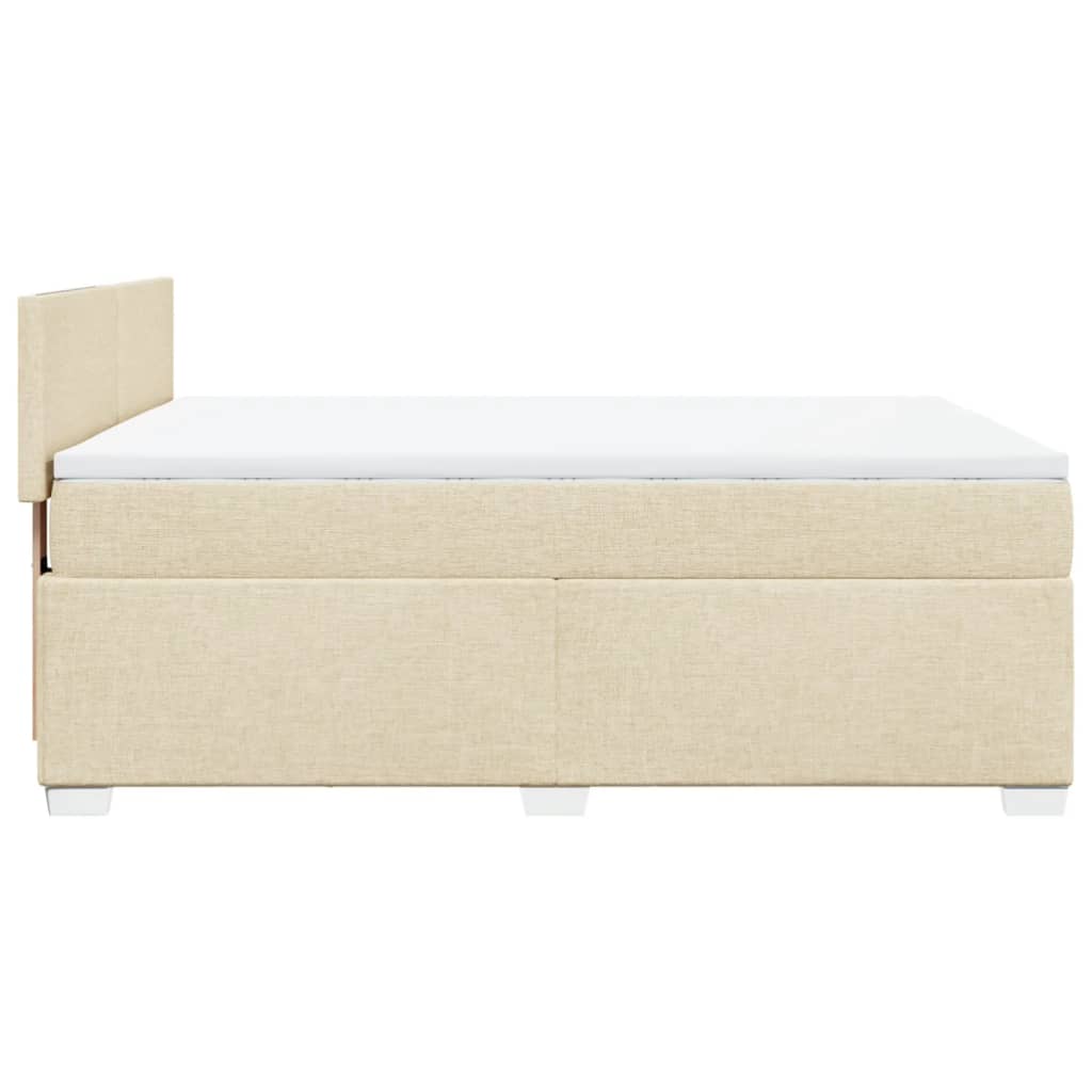 Giroletto a Molle con Materasso Crema 140x19 cm in Tessuto | homemem39