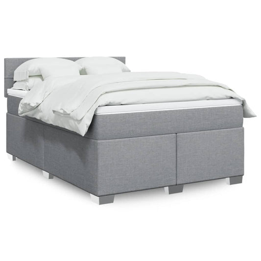 Giroletto a Molle con Materasso Grigio Chiaro 140x190cm Tessuto | homemem39