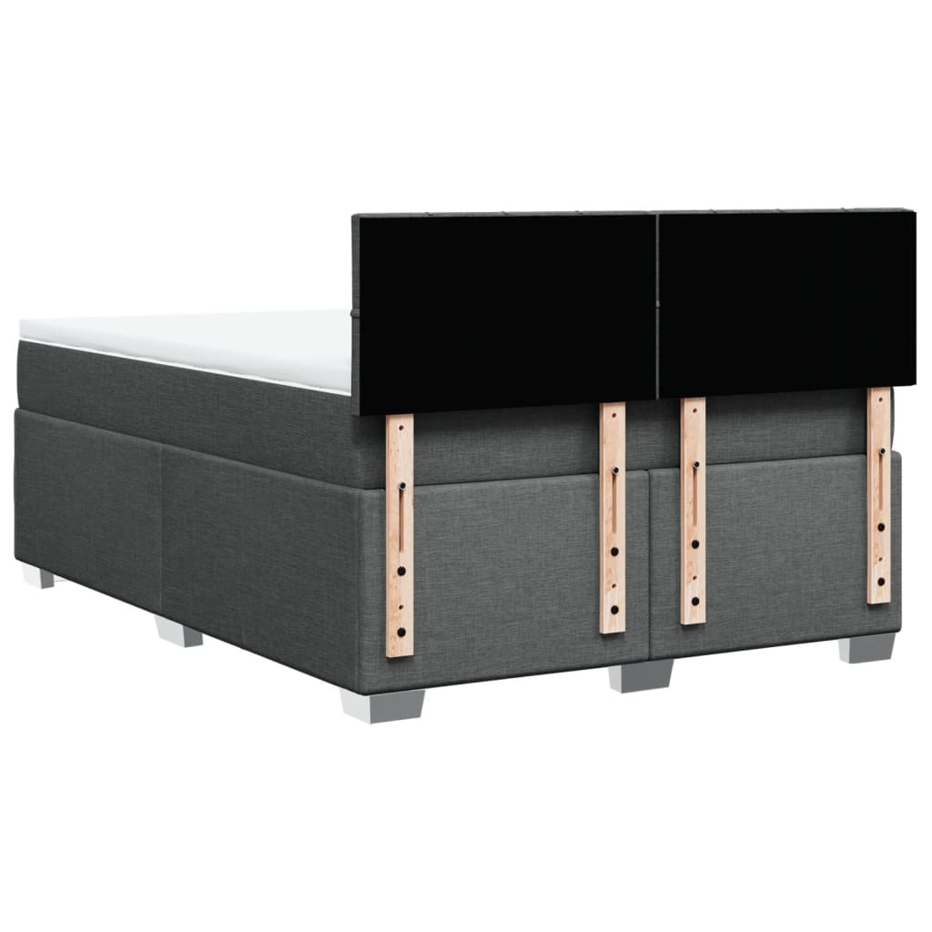 Giroletto a Molle con Materasso Grigio Scuro 140x190 cm Tessuto | homemem39