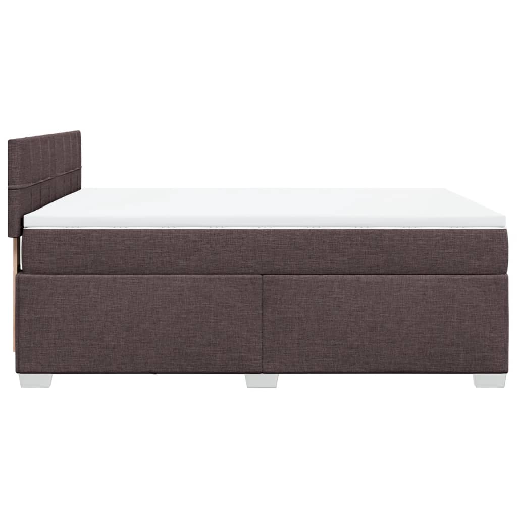 Giroletto a Molle con Materasso Marrone Scuro 140x190cm Tessuto | homemem39