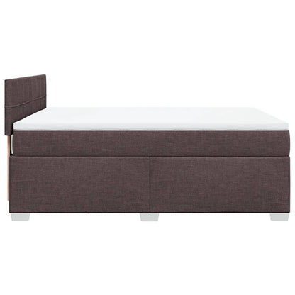 Giroletto a Molle con Materasso Marrone Scuro 140x190cm Tessuto | homemem39