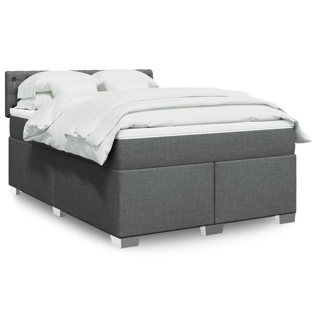 Giroletto a Molle con Materasso Grigio Scuro 140x190 cm Tessuto | homemem39