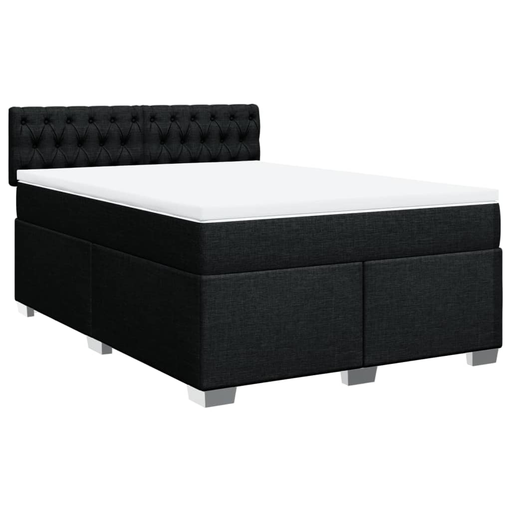 Giroletto a Molle con Materasso Nero 140x190 cm in Tessuto | homemem39