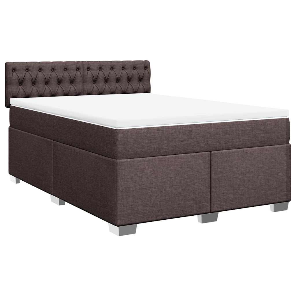 Giroletto a Molle con Materasso Marrone Scuro 140x190cm Tessuto | homemem39