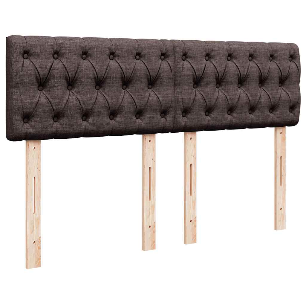 Giroletto a Molle con Materasso Marrone Scuro 140x190cm Tessuto | homemem39