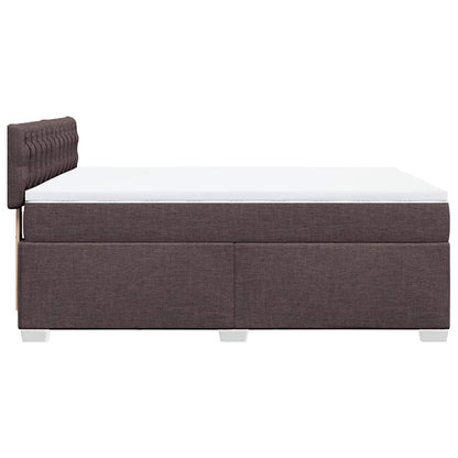 Giroletto a Molle con Materasso Marrone Scuro 140x190cm Tessuto | homemem39