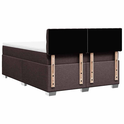 Giroletto a Molle con Materasso Marrone Scuro 140x190cm Tessuto | homemem39