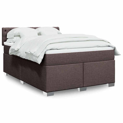 Giroletto a Molle con Materasso Marrone Scuro 140x190cm Tessuto | homemem39