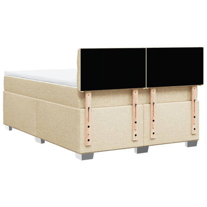 Giroletto a Molle con Materasso Crema 140x19 cm in Tessuto | homemem39