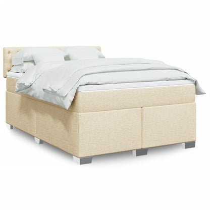 Giroletto a Molle con Materasso Crema 140x19 cm in Tessuto | homemem39