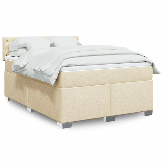 Giroletto a Molle con Materasso Crema 140x19 cm in Tessuto | homemem39