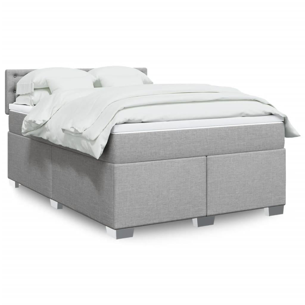 Giroletto a Molle con Materasso Grigio Chiaro 140x190cm Tessuto | homemem39