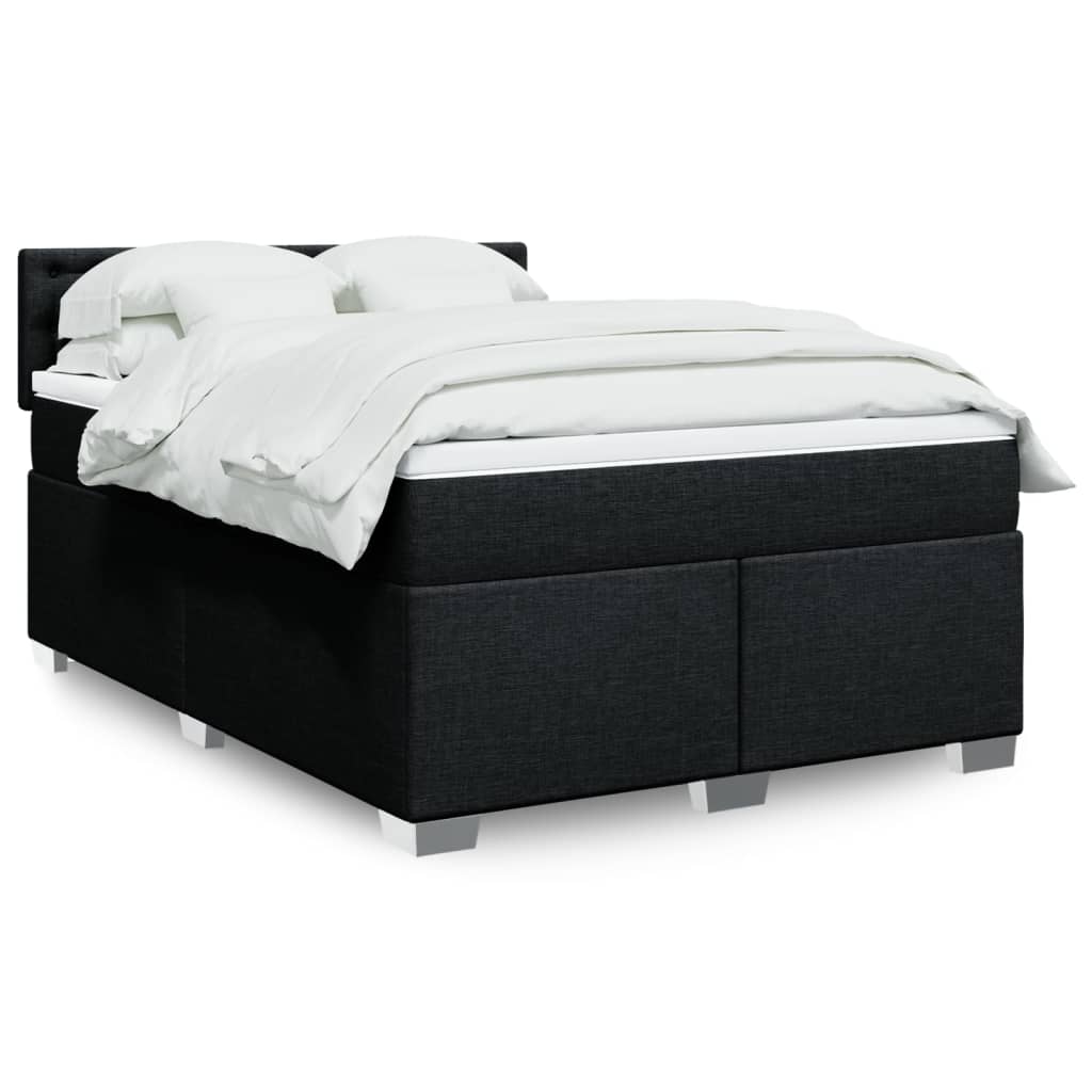 Giroletto a Molle con Materasso Nero 140x190 cm in Tessuto | homemem39