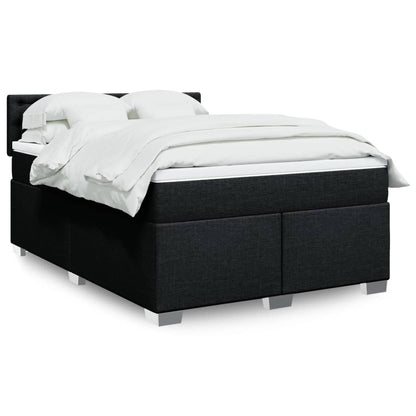 Giroletto a Molle con Materasso Nero 140x190 cm in Tessuto | homemem39